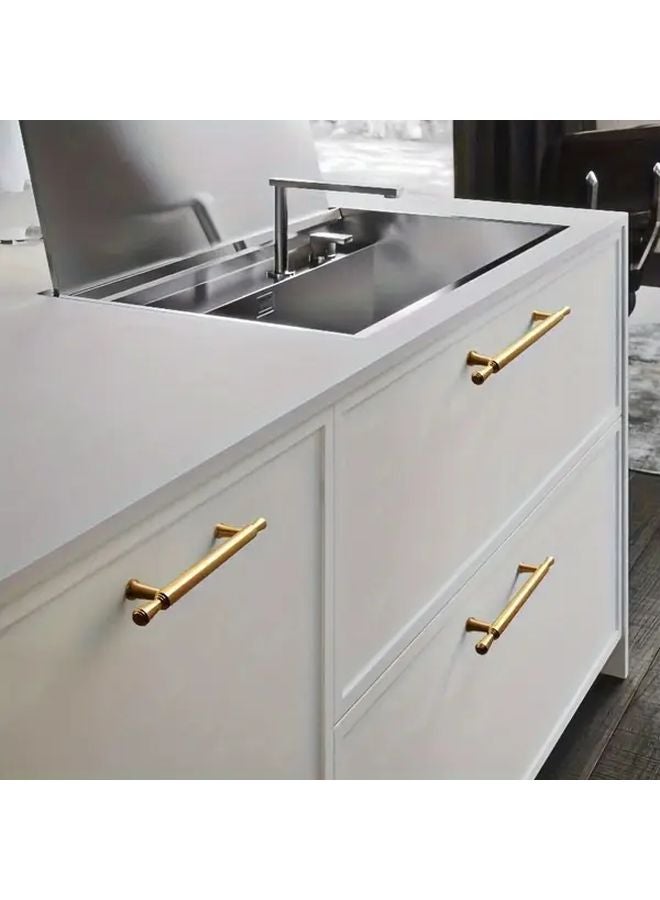 128MM Hole Spacing 4PCS Modern Nordic Cabinet Handles Golden Aluminum Alloy Drawer Pulls - Image 5